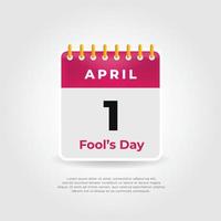 dårens dag kalender. april Fools day bakgrund vektor
