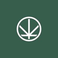 enkel grön cannabis logotyp mall vektor