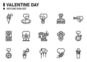 Valentinstag Icon Set. vektor