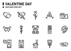 Valentinstag Icon Set. vektor