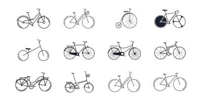 Set von Fahrrad-Symbol-Vektor-Logo-Vorlage, Fahrrad-Symbol-Illustrationsdesign vektor