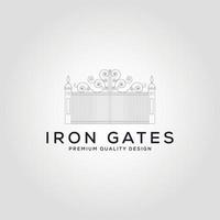 iron gate linje logotyp vektor symbol illustration design, minimal logotyp design