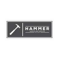 hammare vintage logotyp vektor illustration mall