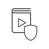 Schutz-Hörbuch-Symbol, einfaches flaches Design. Logo. Piktogramm. vektor