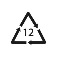 Batterie-Recycling-Symbol 12 li. Vektor-Illustration vektor