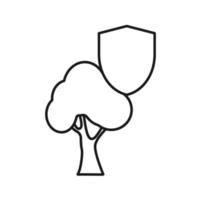 träd ikon. skog symbol med skydd tecken vektor