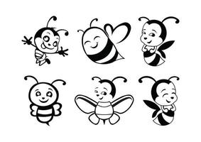 Biene-Tier-Symbol. Honig fliegende Biene. Insekt.Käfer, Insekten und Spinnentiere flache Vektorgrafiken. vektor