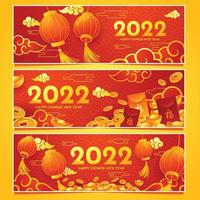 gott kinesiskt nytt år 2022 banner vektor