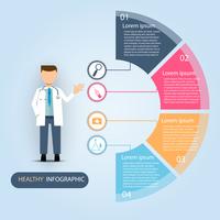 Arzt Präsentation Infografik, Konzept als gesund und Wellness