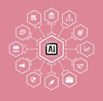 AI Artificiell intelligens Teknologi för affärs-och finacial ikon och designelement vektor