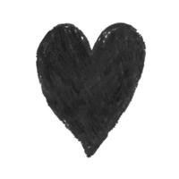 Illustration der Herzform mit schwarzen Kreidepastellen gezeichnet vektor