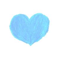 illustration av hjärtform ritad med blå färgade krita pasteller vektor