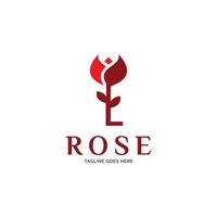 anfangsbuchstabe l rose blume logo design inspiration vektor
