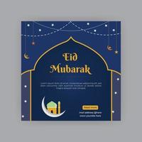 eid mubarak design post, eid ul adha oder eid al fitr vorlagendesign. heiliger tag für muslimische und islamische menschen. Vektor-Illustration. geeignet für Poster, Banner, Kampagnen, Flyer und Grußkarten vektor