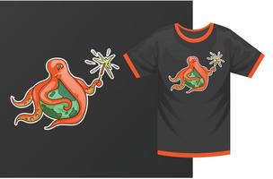 Oktopus-T-Shirt-Design, Oktopus-Logo-Design, Oktopus-Icon-Design vektor