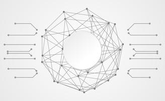 Verbindung der abstrakten Technologiekreiskreis-Digitalverbindung auf Hi-Tech weißem grauen Hintergrund vektor