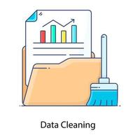 platt disposition koncept ikon för data rengöring, ta bort felaktiga data vektor