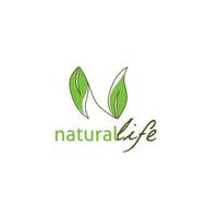 bokstaven n för grönsaker, bocktips för logotypdesign med naturliga blad och växter vektor