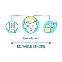 förvåning koncept ikon. häpnad idé tunn linje illustration. oväntad överraskning. häpnadsväckande mirakel. chock, förvirring och förvirring. vektor isolerade konturritning. redigerbar linje