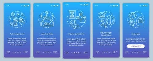 pädiatrische häusliche Pflege beim Onboarding der mobilen App-Bildschirmvektorvorlage. Pflegedienst. Kinderkrankheiten Walkthrough Website Schritte. Medizin und Gesundheitswesen. Kindertagesstätte. ux, ui, gui-smartphone-schnittstelle vektor