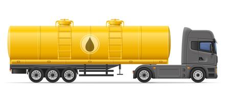 halb Anhänger des LKW mit Behälter für den Transport der Flüssigkeitsvektorillustration vektor