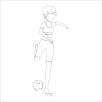 fotboll karaktär kontur illustration på vit bakgrund. vektor