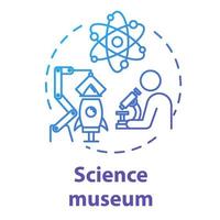 Symbol für das Konzept des Wissenschaftsmuseums. Biotechnologie und Chemie. erziehungswissenschaftliche Ausstellung. Innovation und Erfindung. laborforschungsidee dünne linienillustration. Vektor isoliert Umrisszeichnung