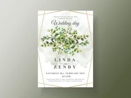bröllop inbjudningskort grönska eukalyptus vektor