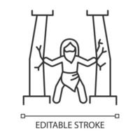 samson bibelgeschichte lineares symbol. letzter Richter. starker mächtiger Übermensch. biblische Erzählung. dünne Liniendarstellung. Kontursymbol. Vektor isoliert Umrisszeichnung. editierbarer Strich
