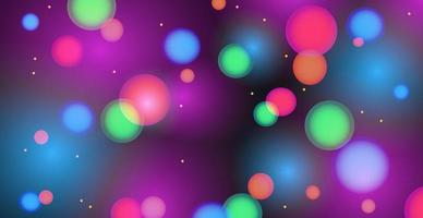 abstrakter mehrfarbiger Bokeh-Hintergrund mit defokussierten Kreisen und Glitzer. Dekorationselement für Weihnachten und Neujahr, Grußkarten, Webbanner, Poster - Vektor