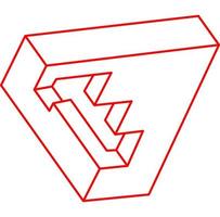 unmögliche Form, optische Täuschung, Vektor. Optische Kunstobjekte. geometrische Figur. Logo. vektor