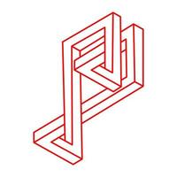 unmögliche Formen, optische Täuschung, Vektor. Logo. Optische Kunstobjekte. geometrische Figuren. vektor