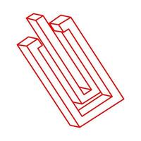 Escher paradoxe Geometrie. Objekte der optischen Täuschung. Logo. heilige geometrische Figur. optische Kunst. unmögliche Formen. vektor