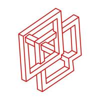 optische Täuschung. Logo. unmögliche Formen Vektor. Optische Kunstobjekte. geometrische Figur. vektor