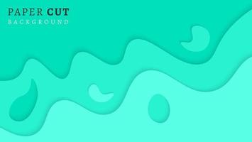 abstrakter dynamischer Hintergrund im Papercut-Stil mit blauer Welle vektor