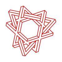 Illusionsformen. 3D-Geometrie. Figuren der optischen Täuschung. heilige Geometrie. Logo. vektor