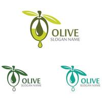 Olivenöl Logo Vorlage Icon Design Gesundheit Obst Gemüse Vektor