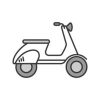 Farbsymbol für Roller-Seitenansicht. Motorrad. isolierte Vektorillustration vektor