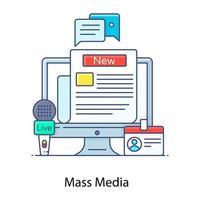 Massenmedien-Vektorstil, Nachrichtenmedien vektor