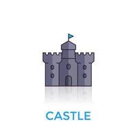 slott, medeltida fästning vektor ikon på vitt