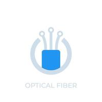 optisk fiber ikon, logotyp, vektor