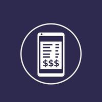 Rechnungs-App, Symbol für mobile Zahlungen vektor