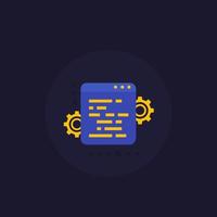 ikon för webboptimering, utveckling och programmering vektor