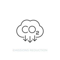 CO2, CO2-Emissionsreduzierung, Vektorliniensymbol vektor