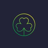 shamrock, trefoil vektor linje logotyp