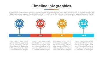 Timeline-Infografik-Konzept für Folienpräsentation mit vier 4-Stufen