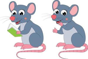 niedliche Maus-Tier-Cartoon-Vektorgrafik vektor