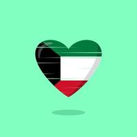 Kuwait-Flagge geformte Liebesillustration vektor