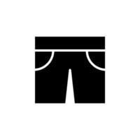 Shorts, lässig, Hose festes Symbol, Vektor, Illustration, Logo-Vorlage. für viele Zwecke geeignet. vektor