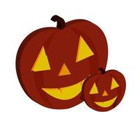 Vektor 3D-Symbol Halloween-Kürbis, mit Augen, Nase und Mund auf Licht, am besten für Ihr Eigentum Dekoration Bild.